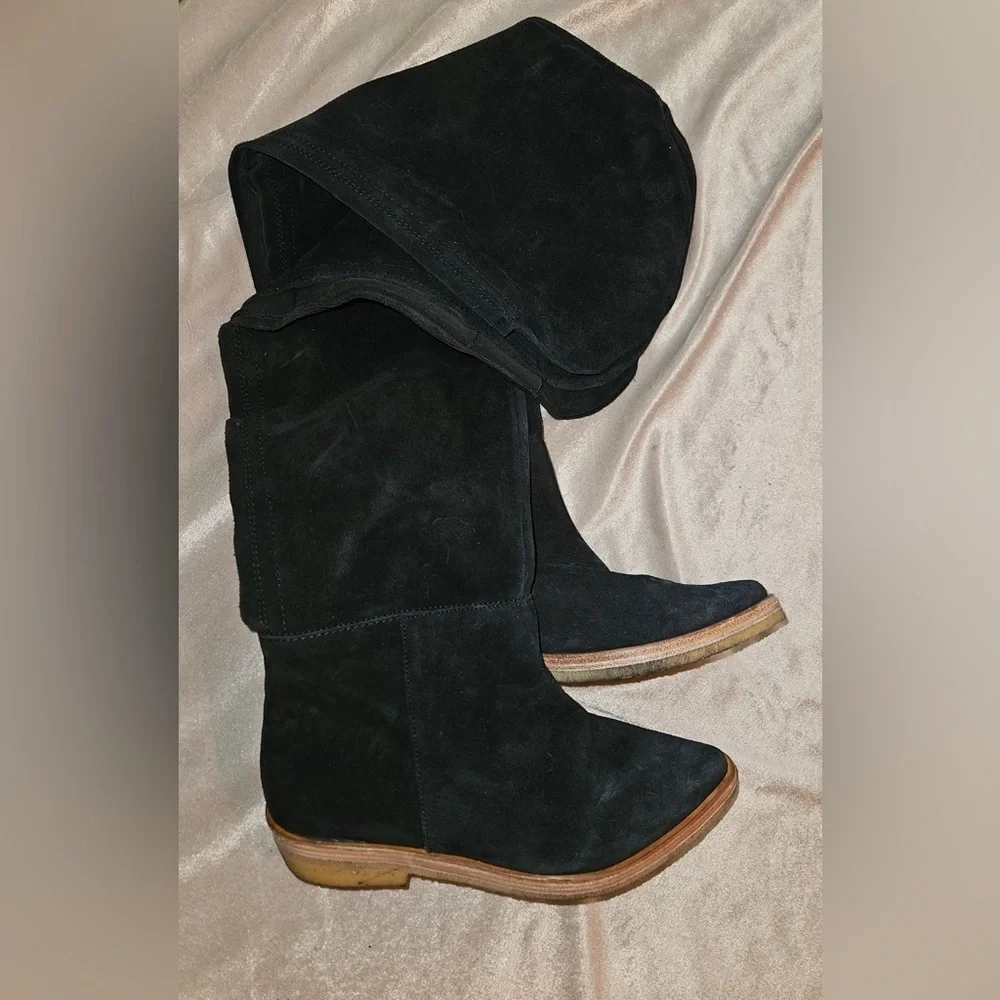Free People Banks Over-the-Knee Boots Black Suede EU 37 NWOB $368